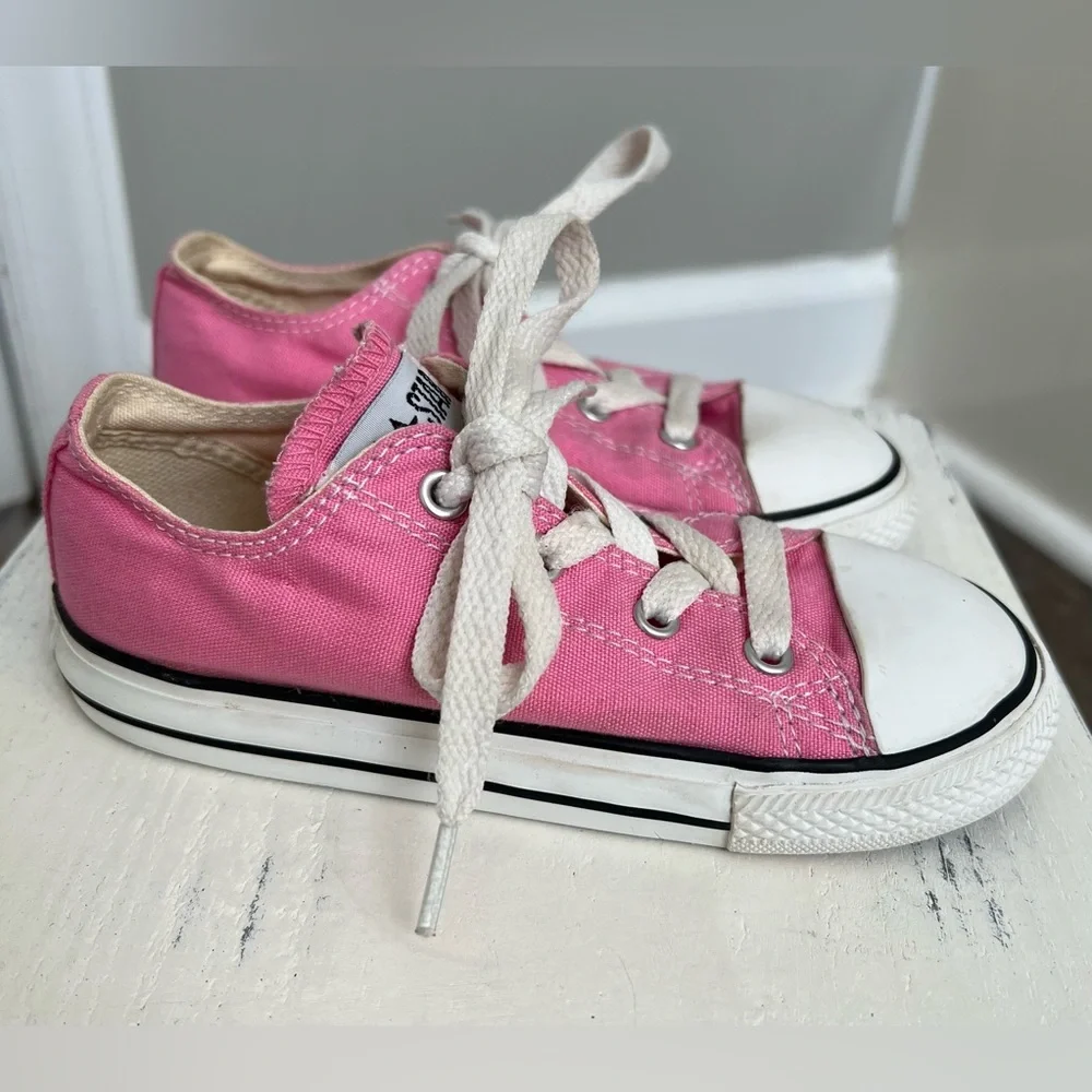 Converse Kids Pink Canvas Sneakers - Picture 2 of 6